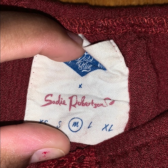 Burgundy Off The Shoulder Top - Picture 3 of 3